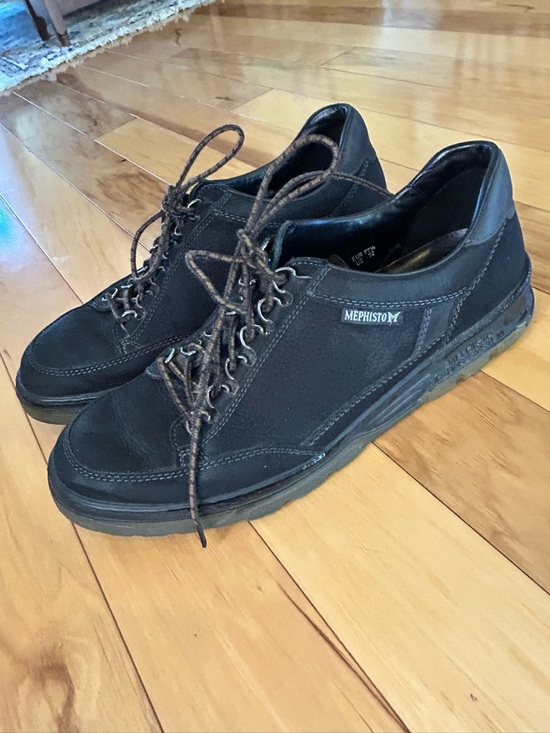 Mephisto Men’s Black Leather/Suede Lace-Up Slip-On Runoff Sneakers main image 8